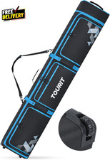 Rolling Ski  Boot Bag Combo Wheeled Padded Ski Bag Holds 2 Pairs 195cm