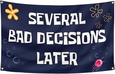 Several Bad Decisions Later Flag 3x5 Ft Cool Funny Tapestry College Dorm Room