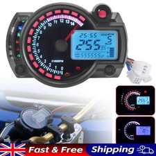 Universal LCD Digital Motorcycle Odometer Speedometer Tachometer Gauge Motorbike