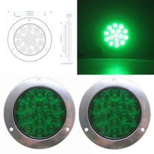 2PCS 16 LED Trailer Tail Lights Brake Stop Turn Signal Truck 12V 24V