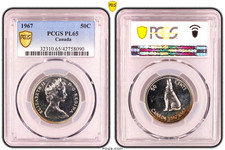 50 Cents 1967 Queen Elizabeth II 2nd Portrait Confederation Canada PL65 PCGS !!