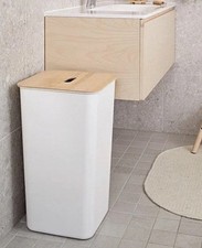 SmartStore Collect 48L White Plastic Lidded Square Laundry Bin 34x34x58cm