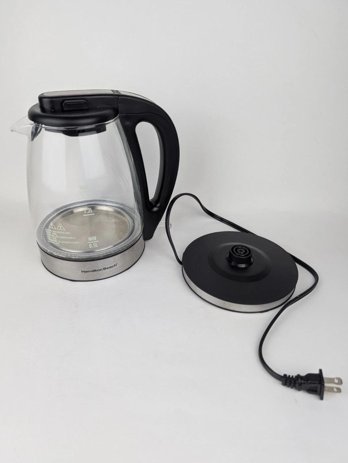 Hamilton Beach Glass Electric Tea Kettle Water Boiler 1.7L 1500 Watts 40869G