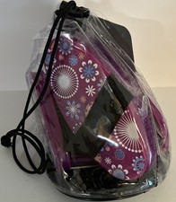 Tough1 4 Piece Horse Groom Set - 3 Brushes  Hoof Pick - purple flower pattern