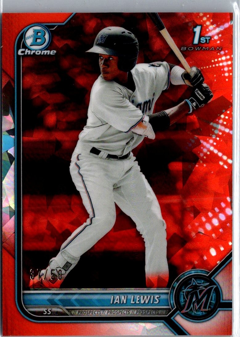 2022 Bowman Chrome Sapphire Ian Lewis /50 Orange Refractor #BCP-96
