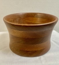 Vintage Hand Turned Wooden Bowl 6.5  Diameter 4  Tall MCM Rustic