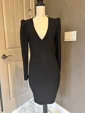 GUESS Black Long Sleeve Bodycon Cocktail Dress Size L