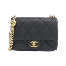Chanel As3829 Caviar Skin Shoulder Bag Women Black One Size