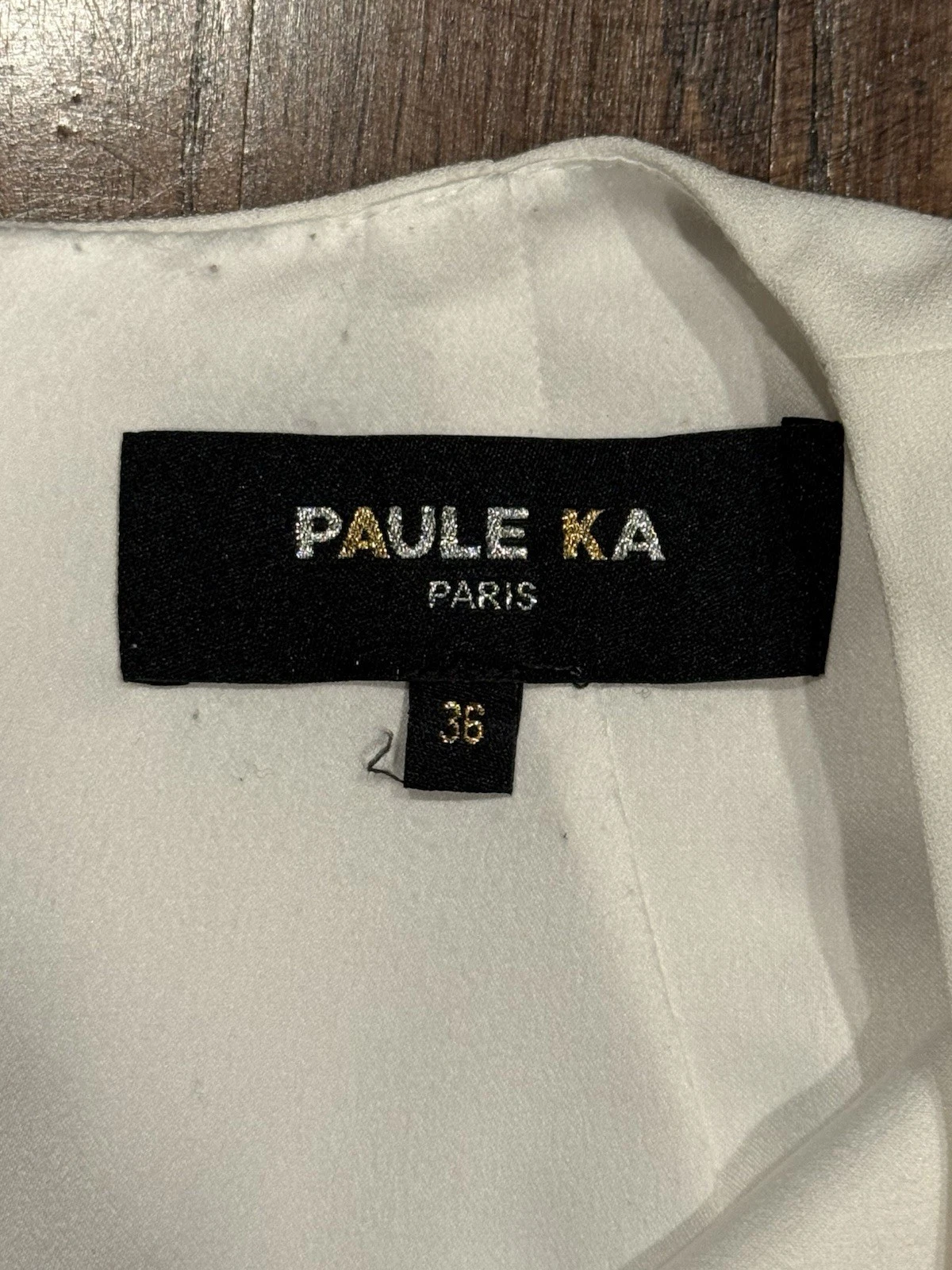 OFF WHITE Abito tubino bianco PAULE KA con maniche a cappuccio svolazzanti taglia 4