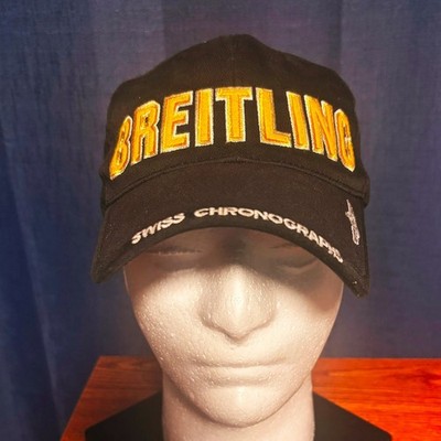 Breitling Swiss Chronographs Baseball Cap Hat Black Yellow Snapback Since 1884