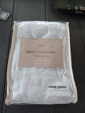 DAPU 100 Linen Pillowcases 20x30 Inches Pillow Cases Pack of 2 