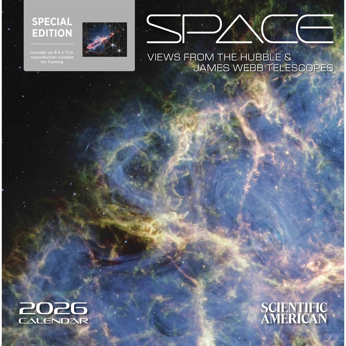 Space, Views From The Hubble Telescope Calendar 2026, Wall Calendars, Gift