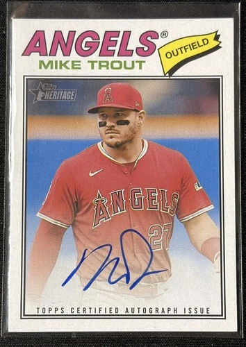 2026 Topps Heritage Mike Trout #163 Certified On Card Autograph Series Angels