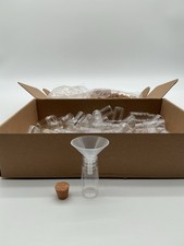 60 Small 10ml Plastic Bottles With 11 Small Funnels 63 Corks New Open Box