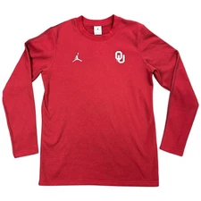 Oklahoma Sooners X Air Jordan Thermal Shirt Mens XXL Waffle Knit Fleece Lined