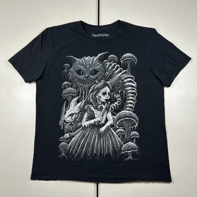 Vampire Freaks Alice in Wonderland Graphic T Shirt Size Large Goth