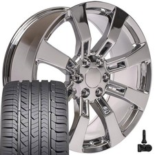5409 Chrome 22x9 Rims Goodyear Sport Tires Tpms Set Fits Gmc Chevy Cadillac 5409 Chrome 22x9 Rims Goodyear Sport Tires Tpms Set Fits Gmc Chevy Cadillac