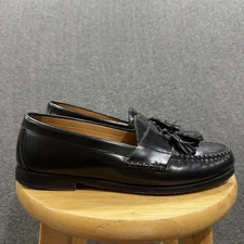 Johnston & Murphy Shoes Mens Size 10.5 Black Tassel Loafers Leather 15-1095