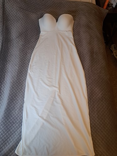 David's Bridal Womens 36C Padded Strapless Slip Under Dress White, Wedding, Prom