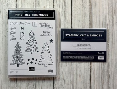 Stampin  Up! Pine Tree Trimmings Bundle Stamps & Dies Christmas Holiday Cards