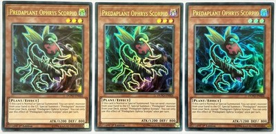 3 x DUPO-EN066 Predaplant Ophrys Scorpio - Ultra Rare 1st Edition Lightly Played