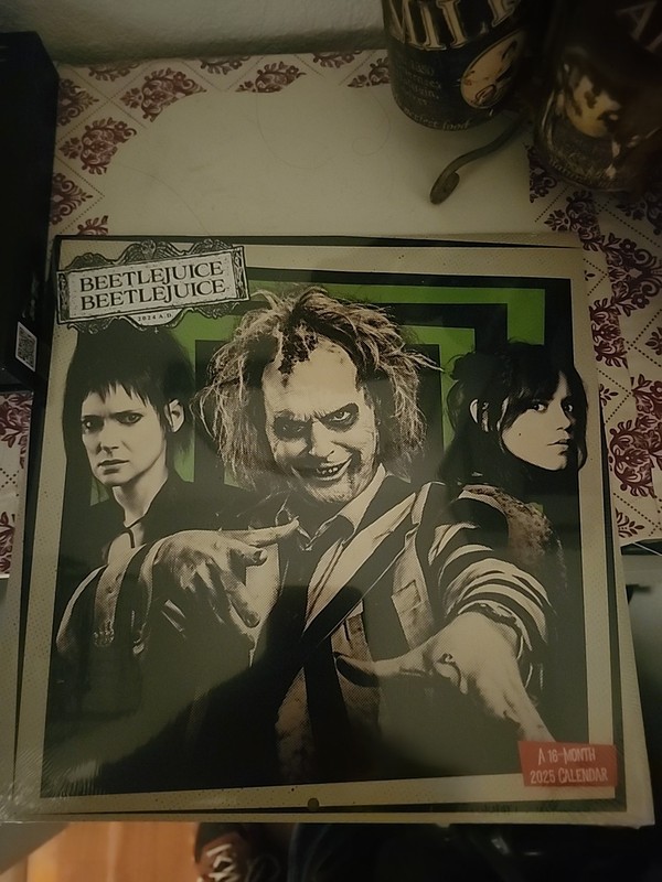 New Beetlejuice Beetlejuice 2025 16-Month Wall Calendar 12"×12" Michael Keaton 