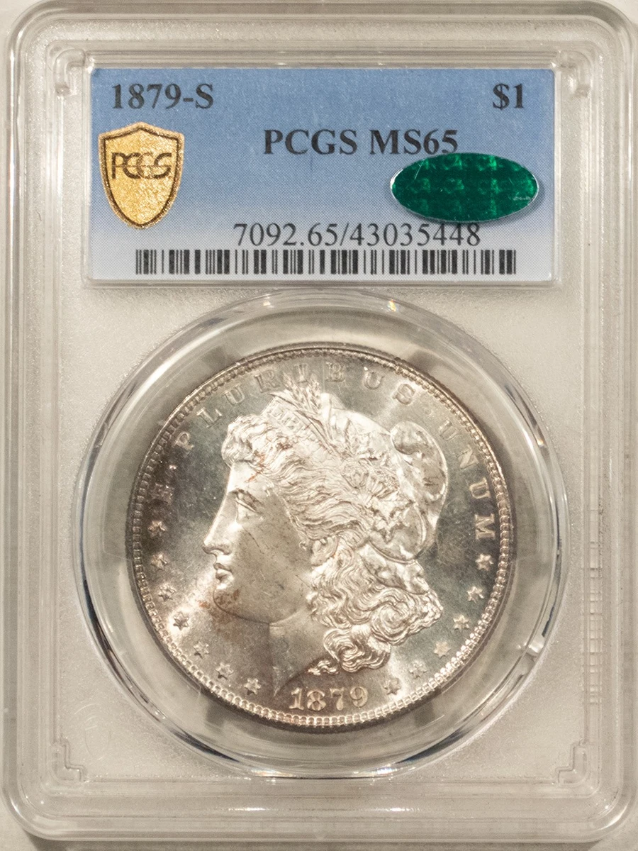 PCGS Certified MS 65 Graded 1879 Year Morgan US Dollars (1878-1921