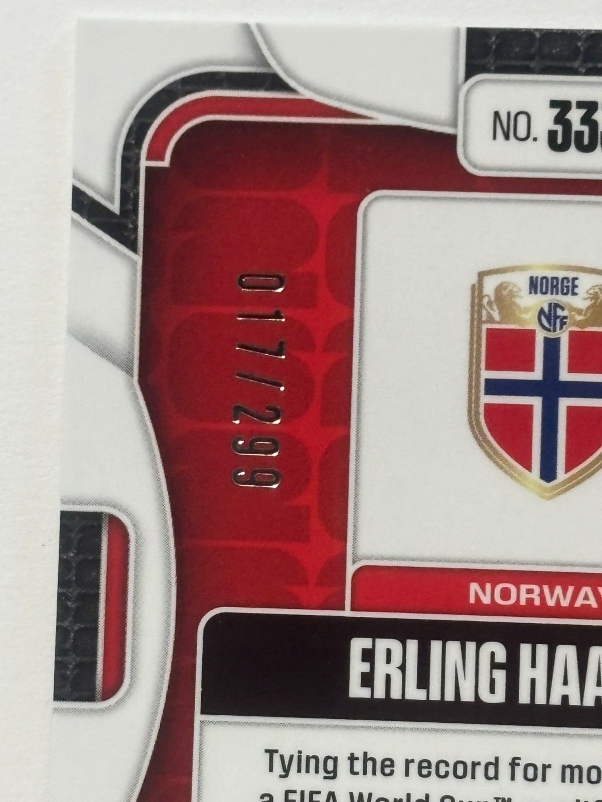 2026 Panini Prizm World Cup #333  Erling Haaland Purple Hyper #/299 Norway view 3