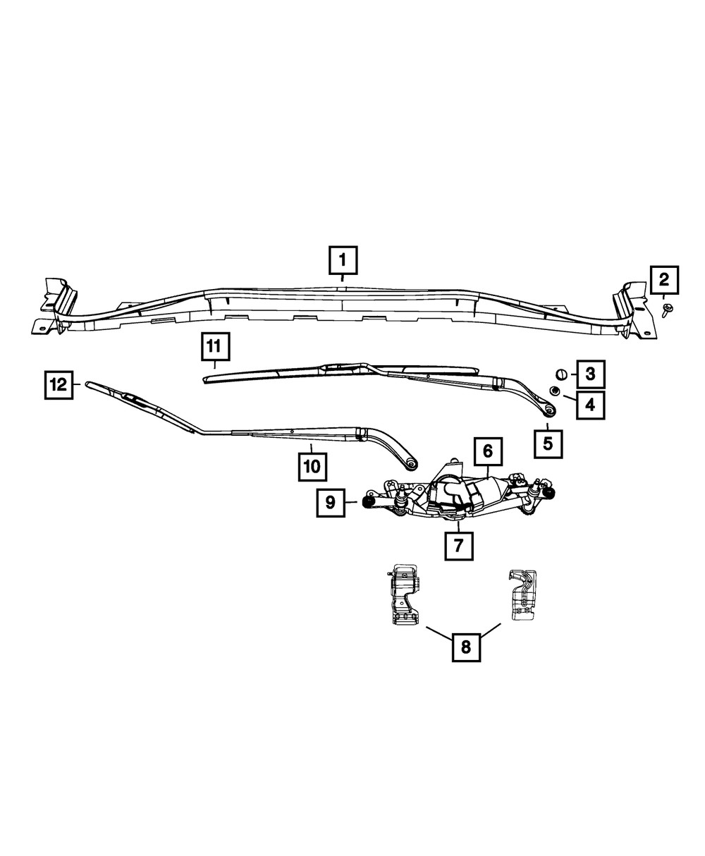 Brazo del limpiaparabrisas delantero izquierdo para Fiat 500 2012-2019 (P/N 5182437AA)