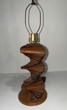 Mid-Century Modern Walnut Carved Wood Spiral ...