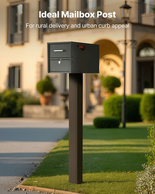 VEVOR Mailbox Post, 43 x 4 x 4 Inches, Steel In-Ground Mounting Mail Box Stand w