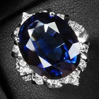 925 Sterling Silver White Gold Rings Boutique Royal Blue Sapphire 14Ct Size 6.25
