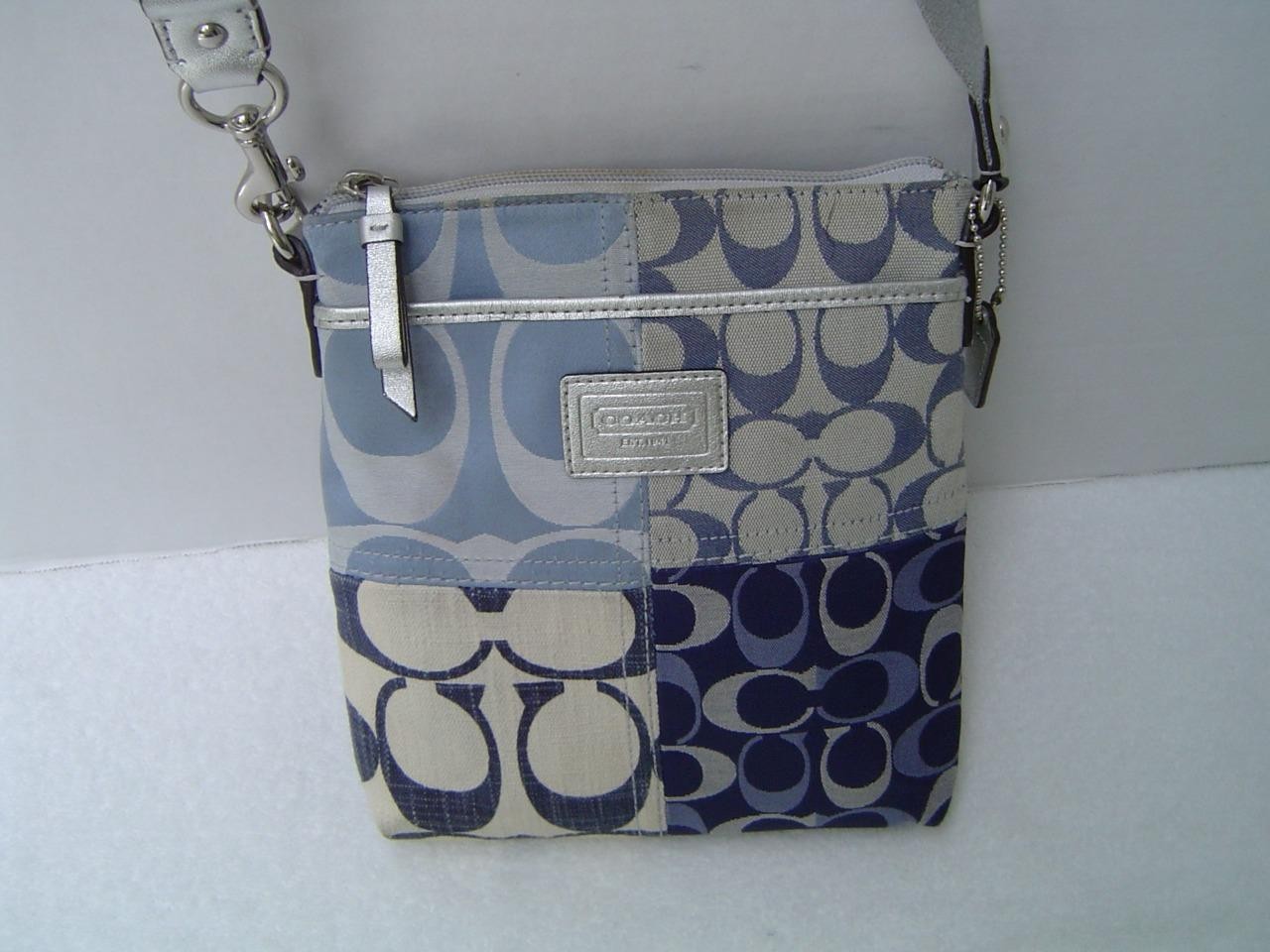 AUTHENTIC COACH TONAL DENIM PATCHWORK SWING PACK … - image 1