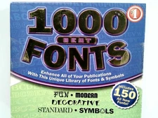 Cosmi 1000 Best Fonts Software CD-ROM Windows 98SE ME 2000 XP Design