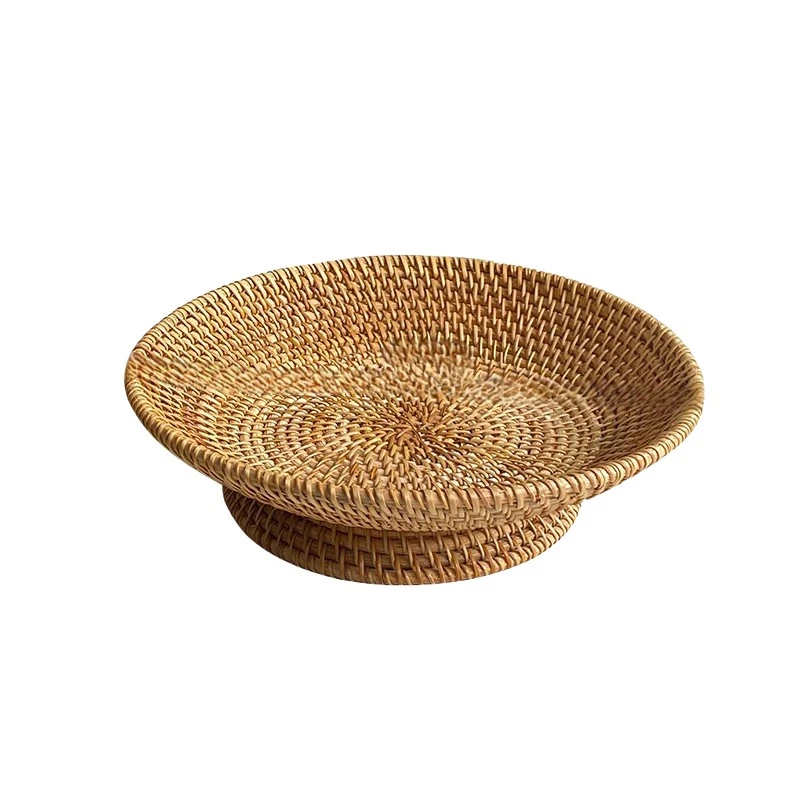 Woven Fruit Basket Organizer Food Snack Serving Basket Picnic Party Dining Room - Image 4 of 4