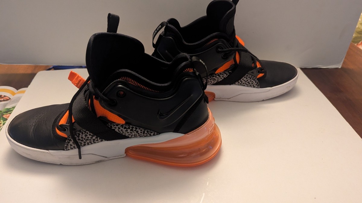 NIKE AIR FORCE 270 MAX SAFARI BLACK CRIMSON ORANGE WOLF GREY