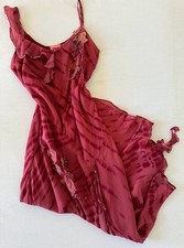 Rene Derhy Red Tie Dye Floral Sequinned Dress L