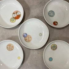 Fukagawa Seiji Kotobuki Akae Plate Set of 5 Arita Ware Porcelain 14.5cm