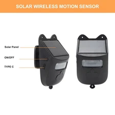 Wireless Driveway Solar Powered Alarm System Infrared Motion Detector Alarm US