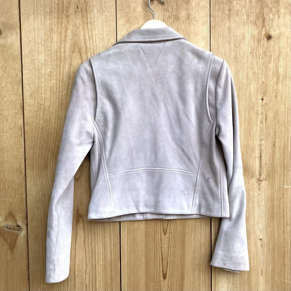 Chaqueta Moto Veda Beige Gamuza Talla Grande Foto 4 de 4