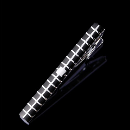 Mens New 5~6cm Clip Stainless Steel Shirt Tie Pin Bar Clasp Wedding Silver Black - Picture 41 of 66