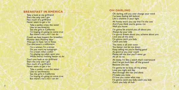 SUPERTRAMP BREAKFAST IN AMERICA MOFI UDSACD-2189 - HYBRID 2018 NUMBERED - Bild 3 von 4