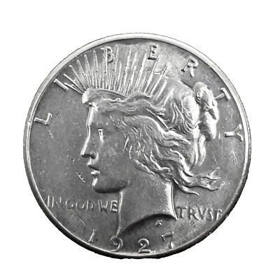 1927 P  Peace Dollar 90% Silver  AU/UNC. $1 U.S Collectible Coin #280