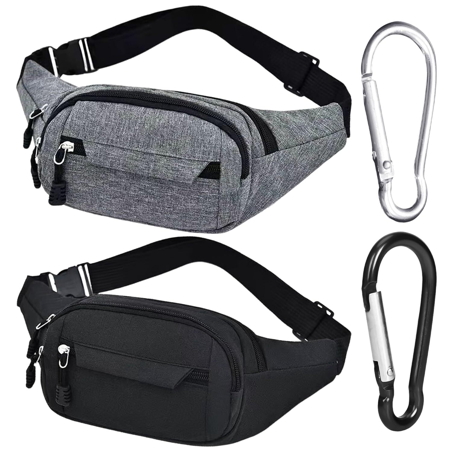 2 tasche sportive, 2 moschettoni, tasche sui fianchi multi-tasca, tasche (D6z)