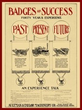 1905 Aultman & Taylor Machinery Co NEW Metal Sign: Badges of Success - Mansfield
