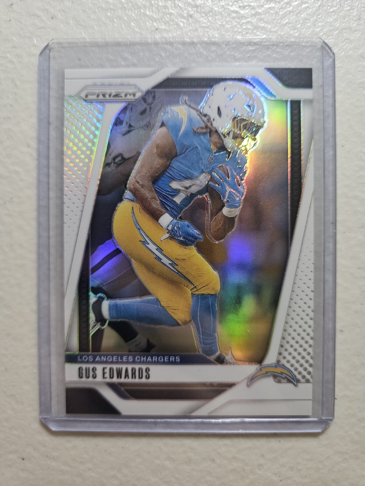2024 Prizm Football Gus Edwards White /35 Chargers