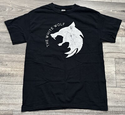 The Witcher The White Wolf Shirt Men s Size Medium Black Gildan Short Sleeve