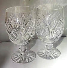 Tipperary Cathedral Classic Goblets Iced Teas Set 2 Clear Cut Crystal Suite Sign