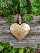 Herz Dekohänger gold Fensterdeko Deko Metallherz Hänger antik Wanddeko
