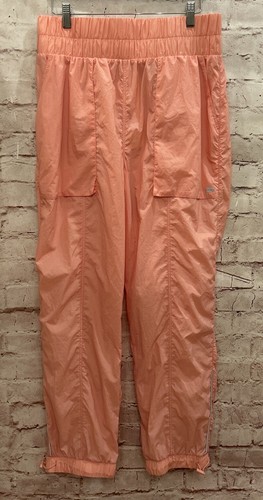 Fabletics Womens L Ultra High Waisted Piped Nylon Pant Lightweight Blush Pink